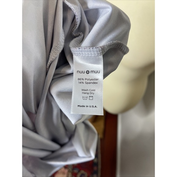 NUU MUU Geometric Print V-Neck 3/4 Sleeve Stretch Dress Size XS - Picture 9 of 9